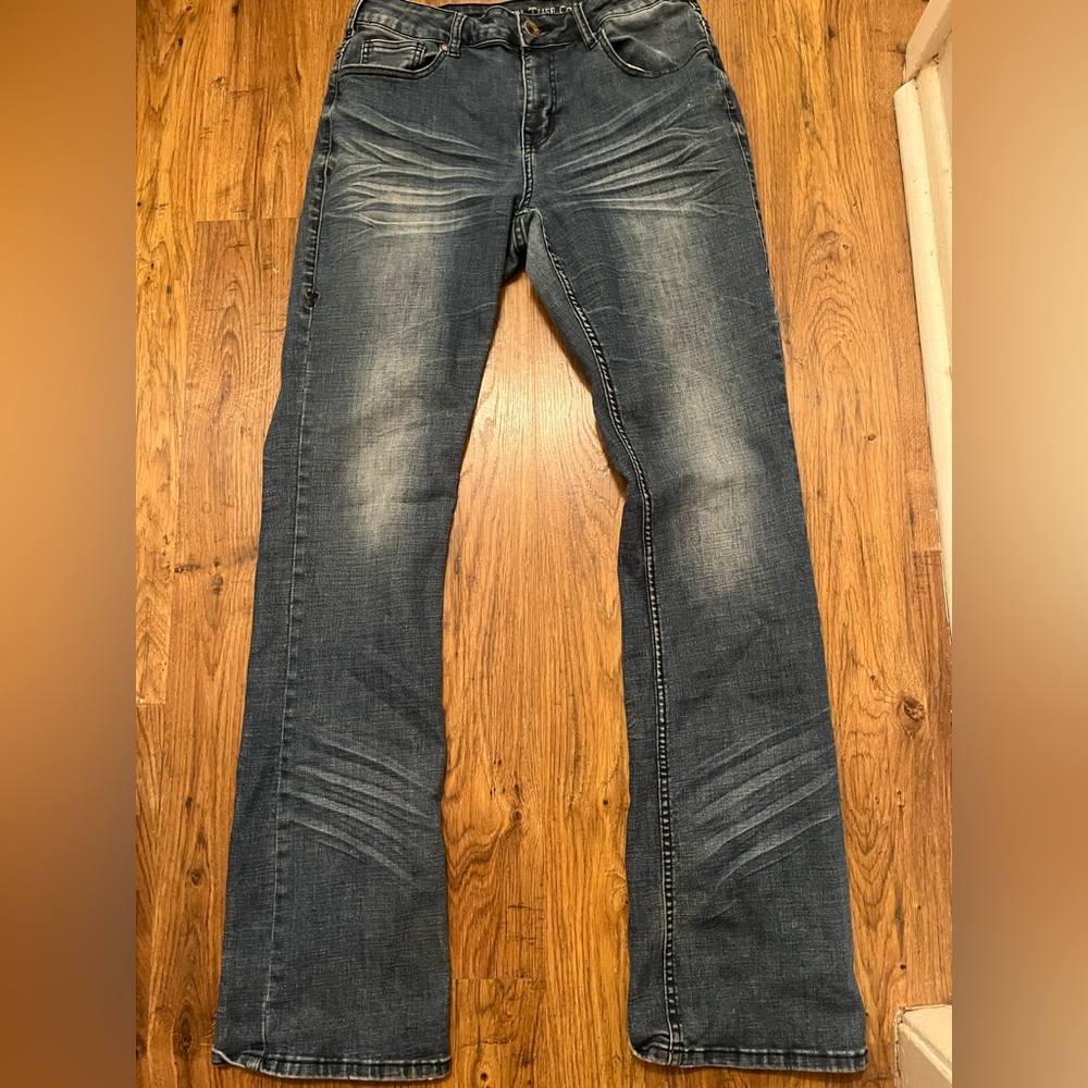 Cowgirl Tuff “Festive” Embroidered Pocket Jeans W30 L35 Western Rodeo Bootcut